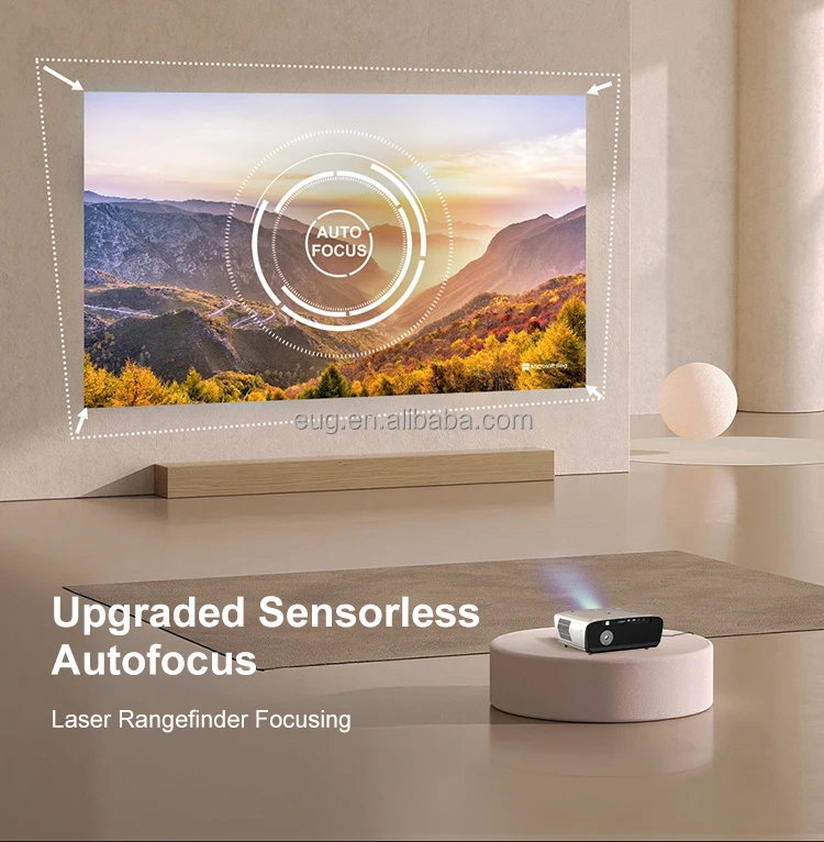 OEM 1550ANSI Google معتمد Android TV LCD النهار التركيز التلقائي 20%-100% Zoom Projector 4K المسرح المنزلي NFC متعاطي المخدرات