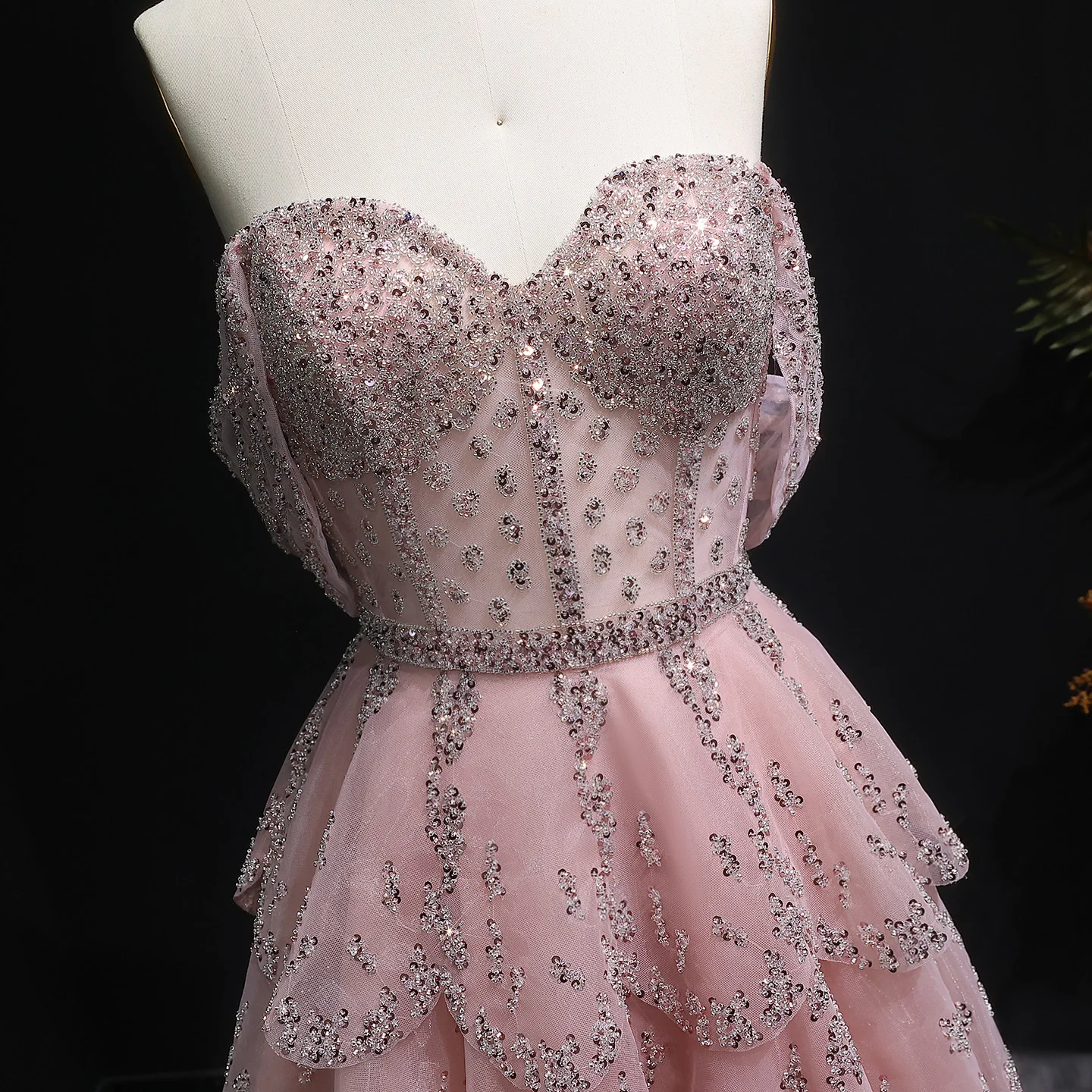 Sharon Said Luxuriöses Rüschen-Ballkleid in Rosa, Elegantes Gelbes Abendkleid, Formelles Ballkleid 2026 für Damen, Hochzeitsfeier, SS612, Maßanfertigung – Detail 22