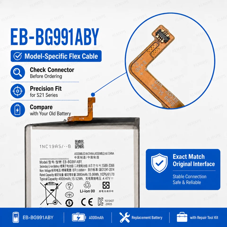 Batería EB-BG991ABY 4000mAh para Samsung Galaxy S21 5G G991B G991U, batería de repuesto con herramientas de reparación 3