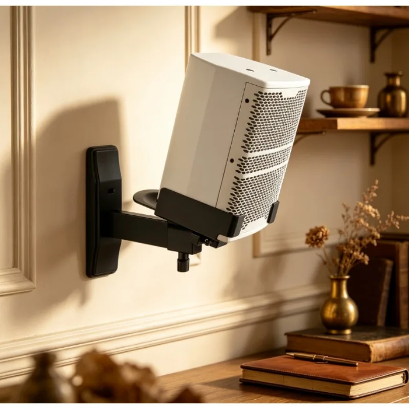 Universal Speaker Wall Mount Bracket with Adjustable Angle No-Drill Wall Tray for Studio Monitor and Surround Sound Speakers