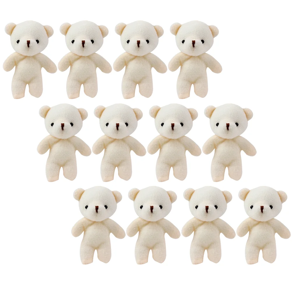 12 Pcs Bear Pendant Decor Bag Toys Key Chain Stuffed Animal Pp Cotton Keychain Child