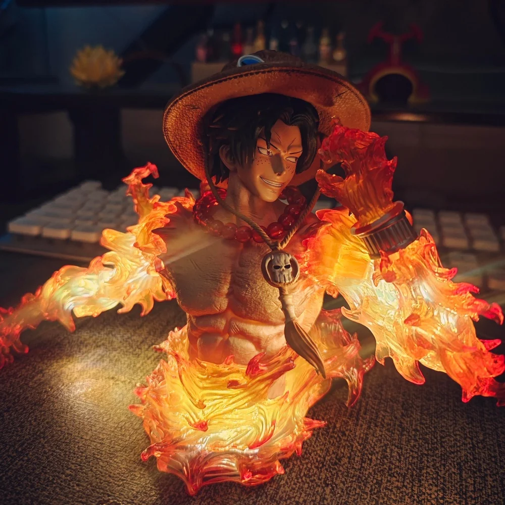 

Anime One Piece Portgas D Ace Action Figure Pvc Statue Ace with Light Figures Ornament Collection Model Toys for Gifts