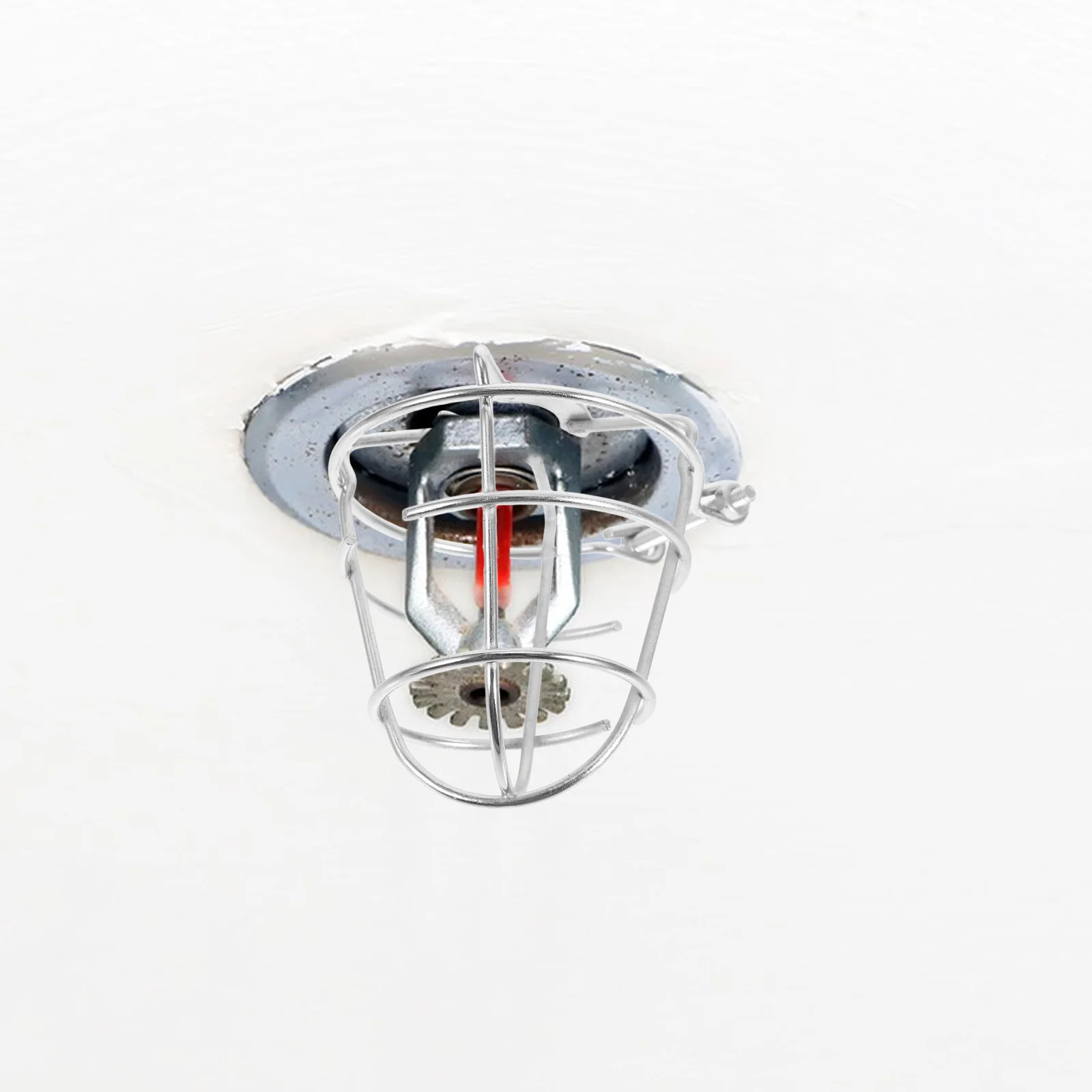

Metal Sprinkler Silver Fire Sprinkler Covers Flush Mount Protection Installation for Ceiling Drywall