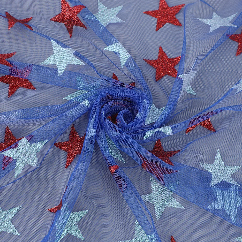 New Two‑Tone Star Tulle Fabric, Table Runner Tablecloth Kids Stage Costume, Hair Accessories Toy Garment Sewing Accessories