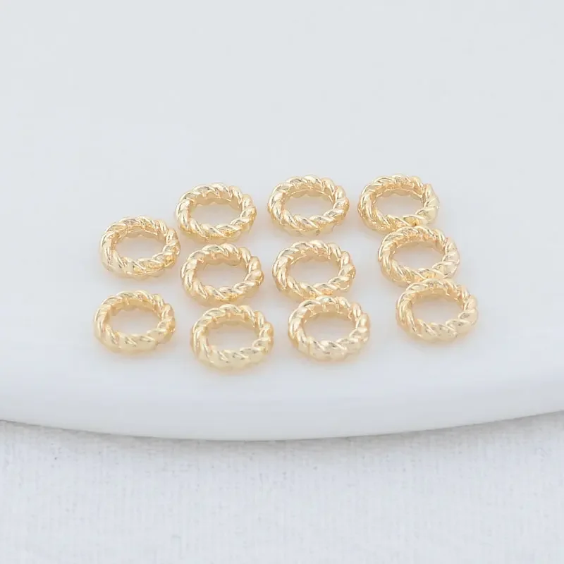 4MM 6MM 8MM 14K Gold Color Plated Brass Closed Rings Round Circle Charms Pendants High Quality Jewelry Findings Accessories