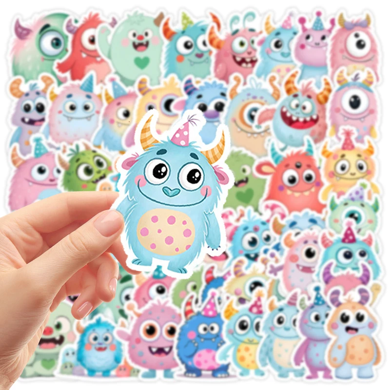 50PCS Cute Big-Eyed Monster Cartoon Stickers Waterproof Vinyl Decals Luggage Journal Skateboard Helmet Notebook Guitar Kids Toys view 2