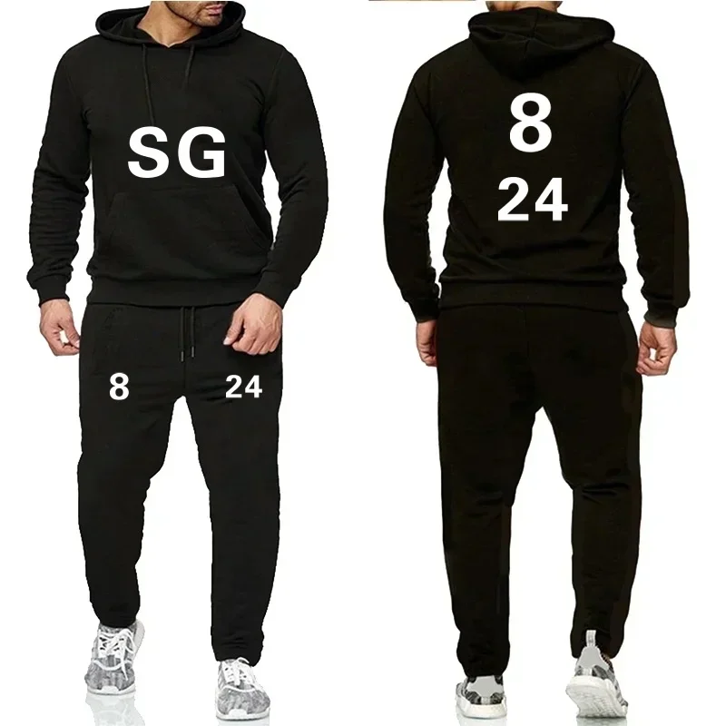 

2024 ball-game star Printing Men's Sports Suit Fashion Men's Sports Hoodie + Trousers Two-piece Suit Street Men's Casual Suit