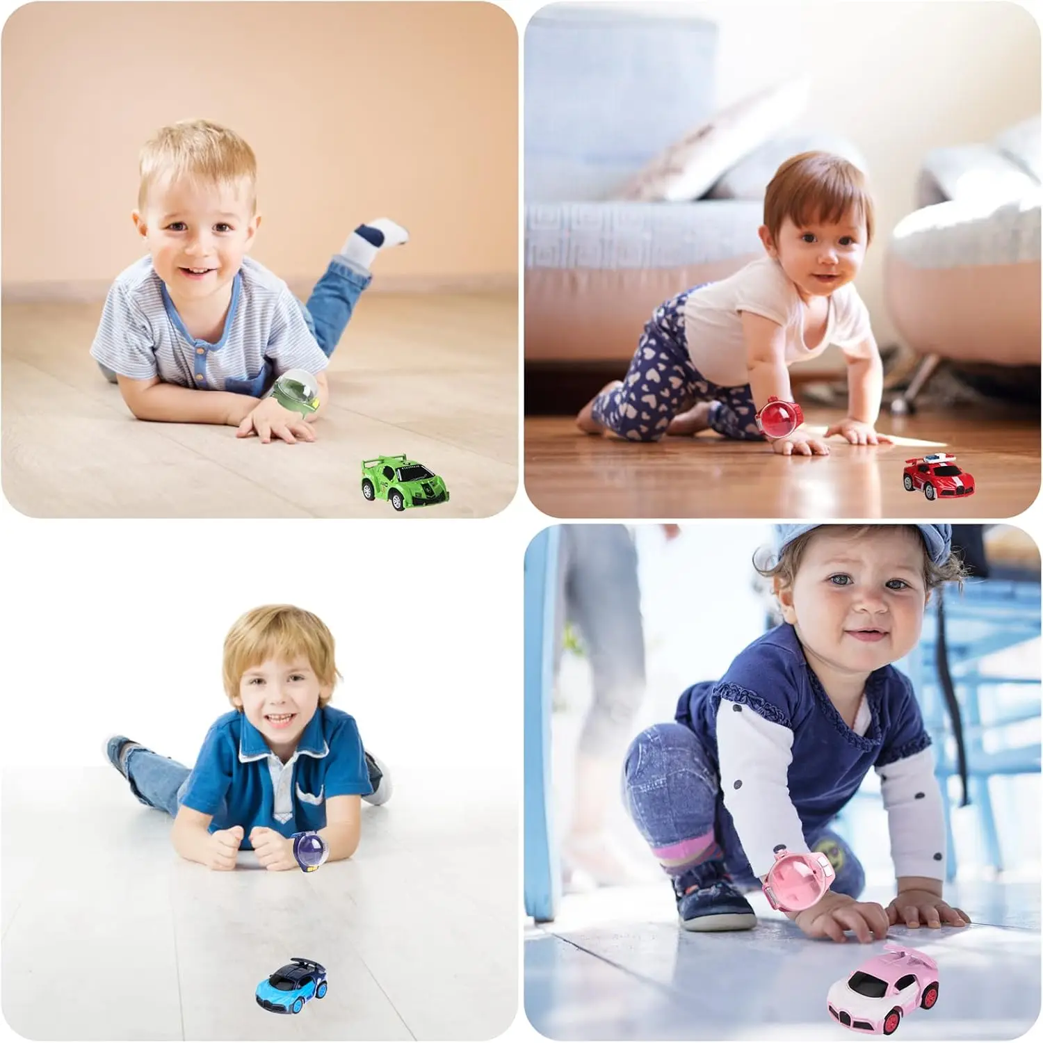 Remote Control Car Watch Toys with LED Light,2.4 GHz Mini Racing Cars Wrist Toy for Kids Adults,RC Small Car