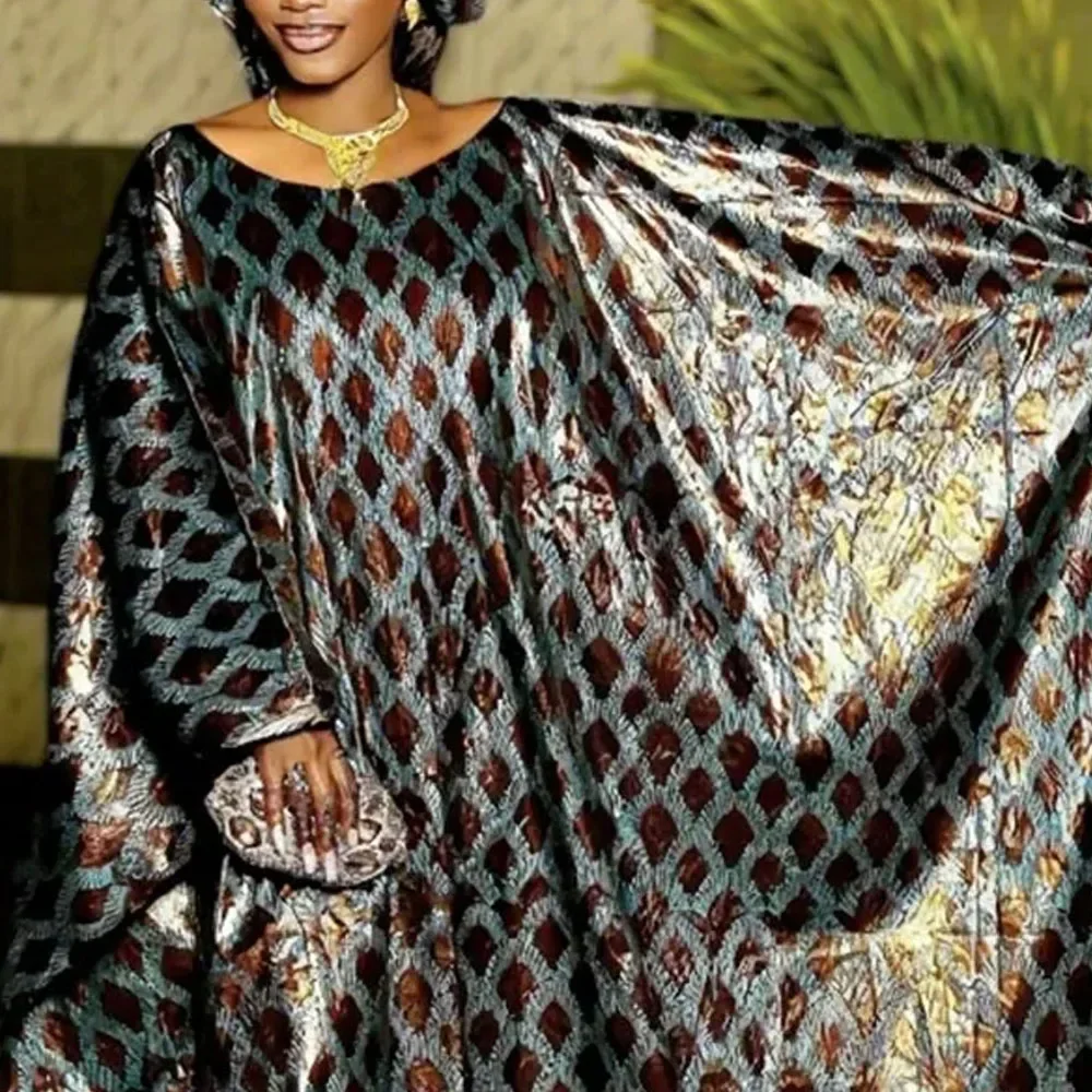 Eleganckie sukienki na Ramadan dla kobiet, afrykańskie stroje na przyjęcia, kaftan, boubou z nadrukiem Ankara, sukienka wieczorowa z długim rękawem na Eid.