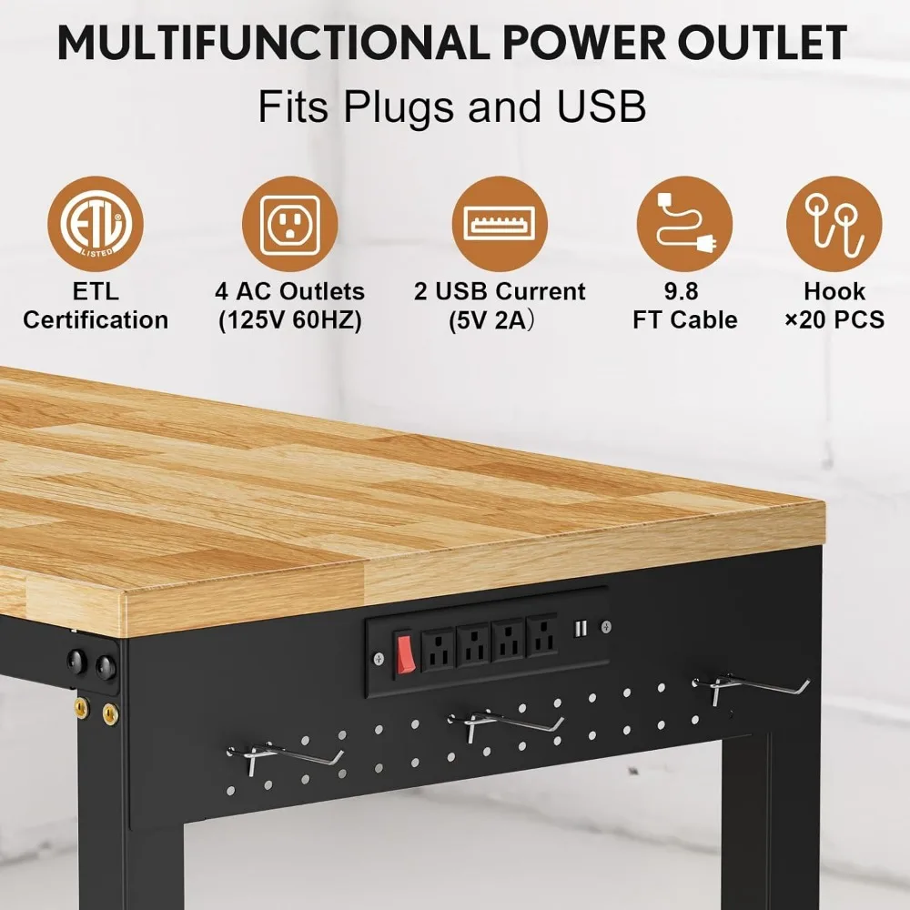 Adjustable Metal Welding Table Workbench with 1000-Lb Capacity, Height-Adjustable Steel Frame for Welding Metal Tools and Projec