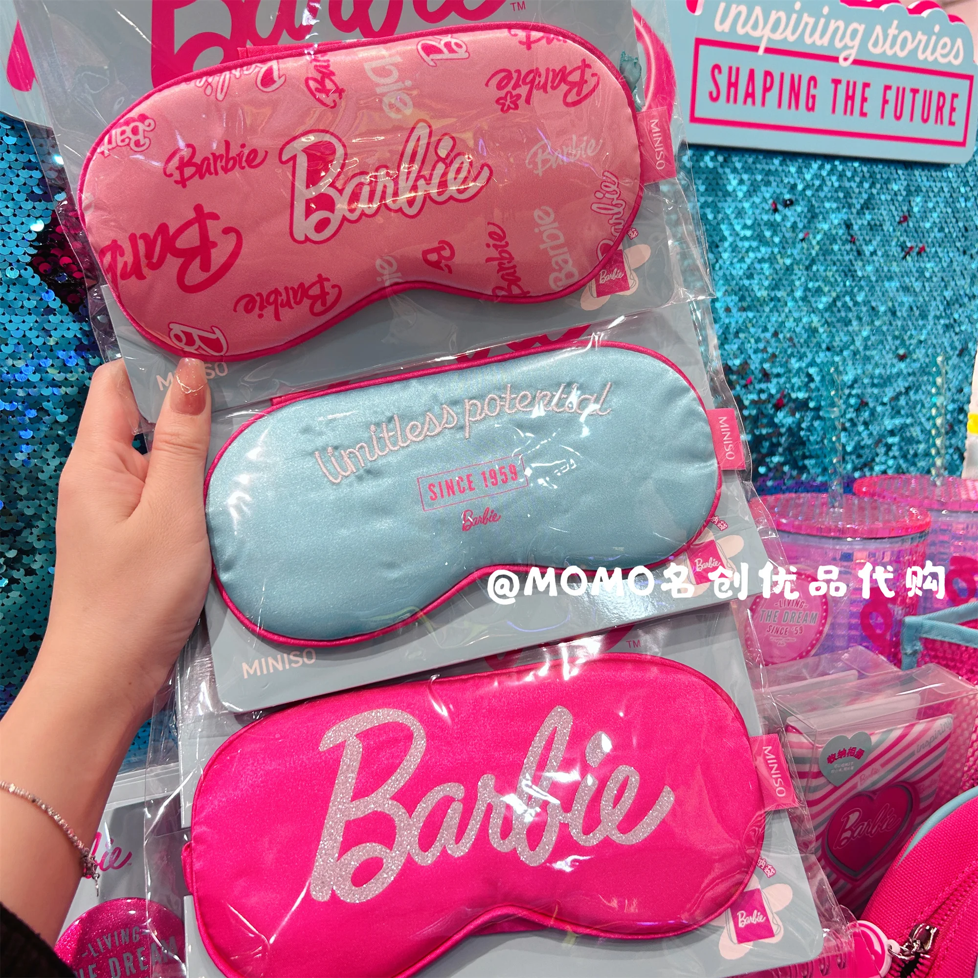 MINISO Barbie Eye Mask Kawaii Girl Shade  Protect Lunch Break Artifact Student Dormitory Life Daily Supplies Birthday Gift