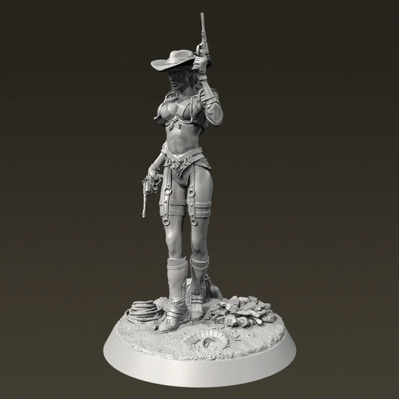 

38mm 50mm 75mm 90mm Resin Model Figure Western Cowgirl Gk Micro Miniature 3d Printed White Model Toy Unassembled And Unpainted