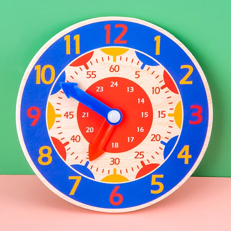 Baby Montessori Toys Wooden Clock Hour Minute Second Cognition Time Learning Teaching Aids Educational Toys for Children