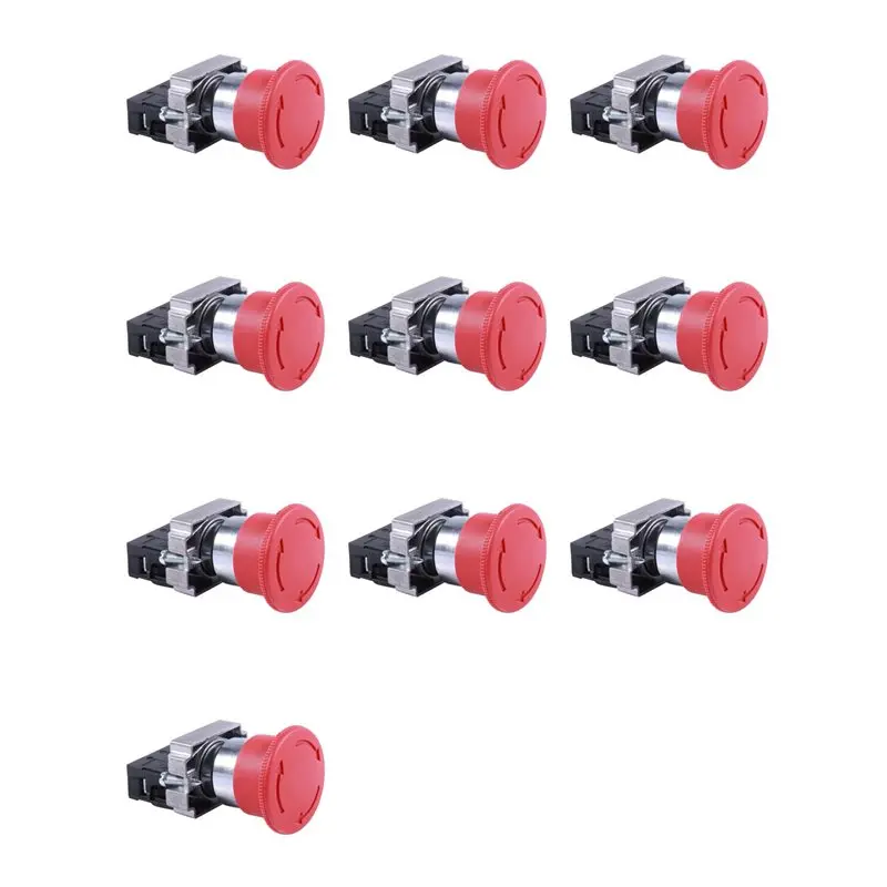 

【ПРЕДУПРЕДИТЕЛЬНАЯ ОТДАЧА ПОЛУЧЕННОЙ ИНФОРМАЦИИ】10 шт. 22 мм NC Красная кнопка аварийной остановки в форме гриба 600В 10А ZB2-BE102C XB2-BS542X1