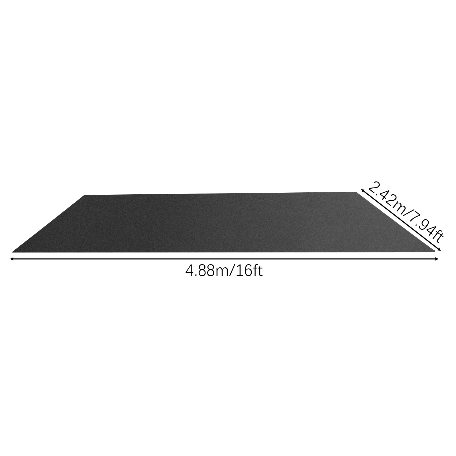 Garage Non-slip Mat Non-woven Cloth PE Dark Grey Waterproof Floor Protection Mat for Garage Warehouse Workshop