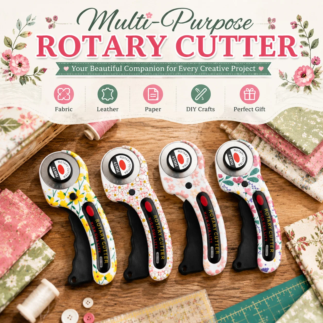 Rotary Cutter 45mm Card Paper  - Rotary Cutter Fabric 评论和价格