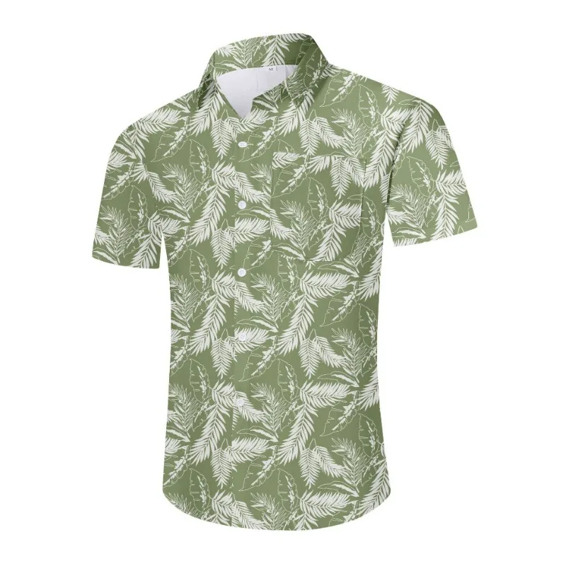 

Men's Beach Shirt Printed Lightweight Quick Drying Casual Cool Breathable Loose Surfing Men's Hawaiian Short Sleeved Shirt