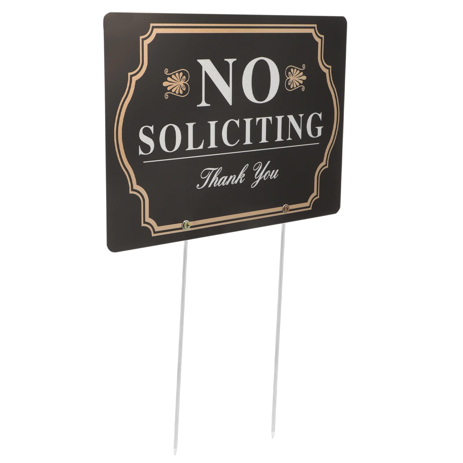 Stiker tanda No Soliciting dengan solicors tanda pasak untuk halaman masuk tanpa izin luar ruangan