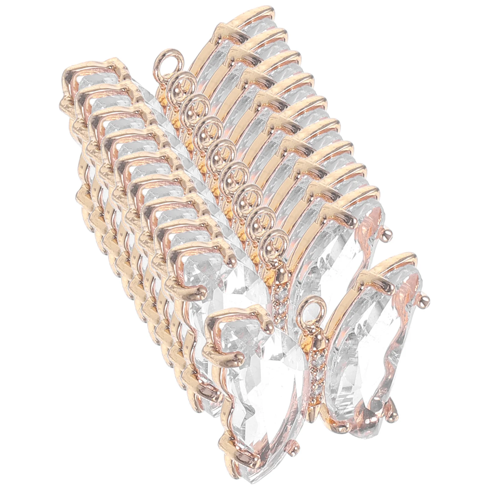 

10pcs Crystal Glass Butterfly Charms Smooth Alloy Diy Jewelry Making Pendant For Necklace Keychain Craft Supply Decorative
