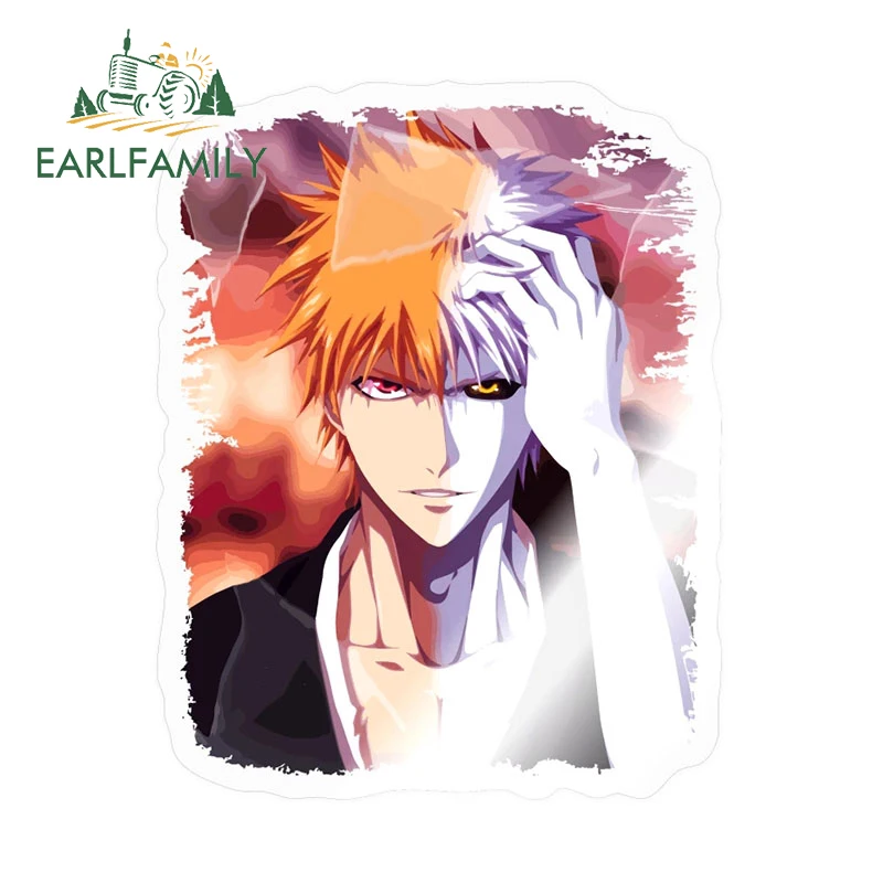 EARLFAMILY 13cm x 10.3cm for Anime Kurosaki Ichigo Vinyl Car Sticker Scratch-Proof Bumper Decal Amusing Waterproof Accessories