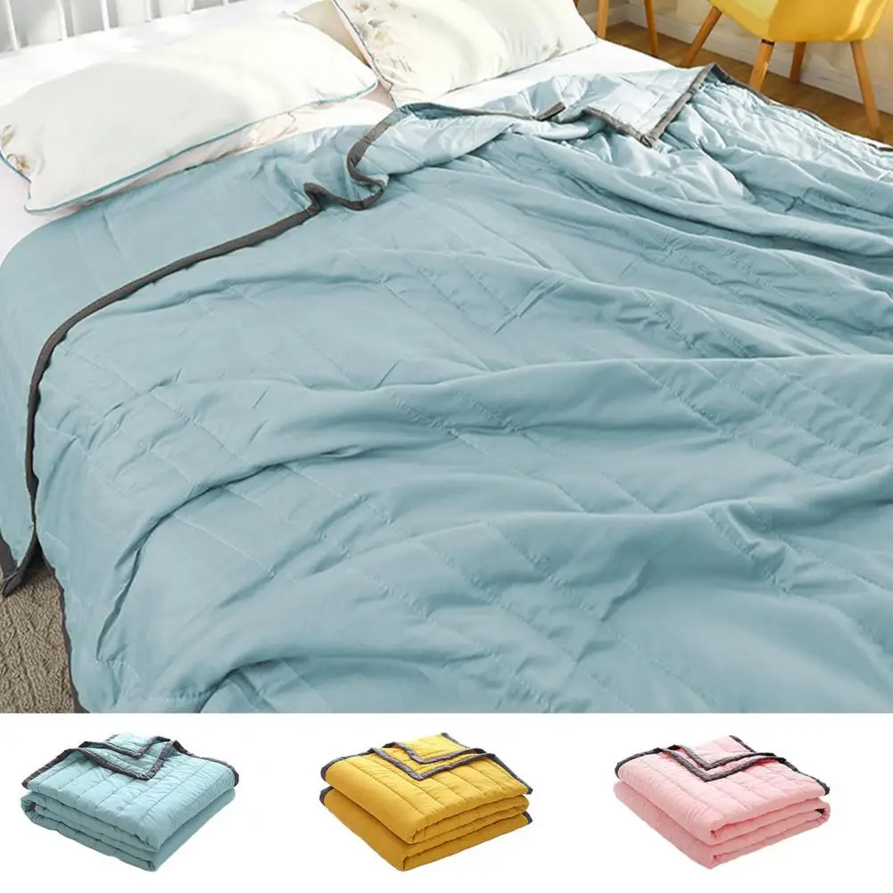 Lightweight Bedspread Ice Silk Quilt for Summer Sleep Lightweight Absorbent Comforter for Sofa Bed Machine Washable All-season