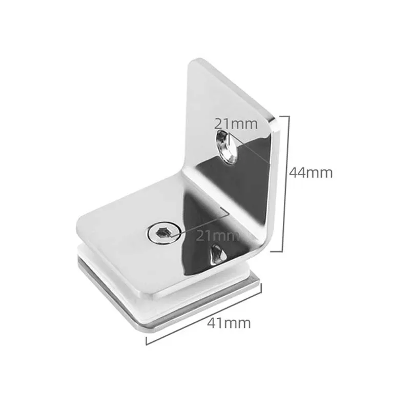 2pc 304 Stainless steel 90-degree glass clamp,Glass partition holder,mirror polishing,fix glass on the wall,bathroom accessories