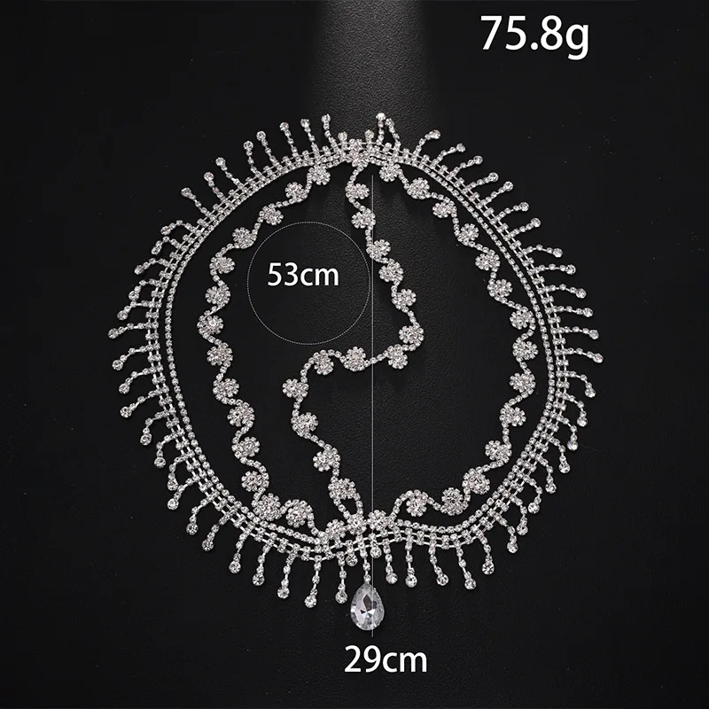 HQ مجوهرات الشعر الفاخرة حجر الراين للنساء شبكة أغطية الرأس تزيين غطاء الرأس الموضة شرابة سلسلة الشعر قلادة إكسسوارات الشعر