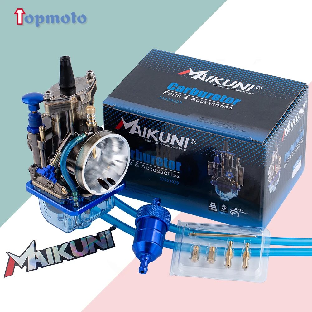 Universal PWK 21 24 26 28 30 32 34 mm Motorcycle Carburetor For Mikuni Maikuni OKO YZ85 Power Jet Blue Transparent Cover Bowl