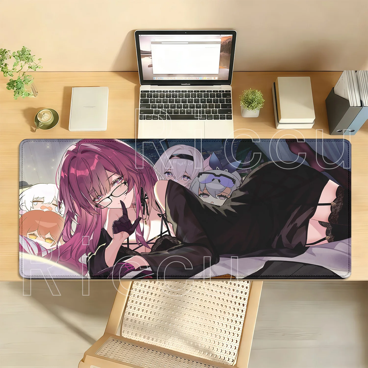 PC Gaming HSR Silver Wolf LV.999 Mousepad Honkai Star Rail Keyboard Non-slip Base Mouse Pad Office HD Printing Overlock Desk Mat