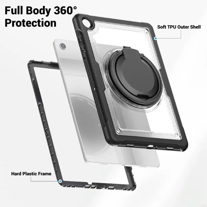 C90F لـ TAB A9 11inch 2023 Cover Heavy Dickproof Cover 360 درجة الدوران