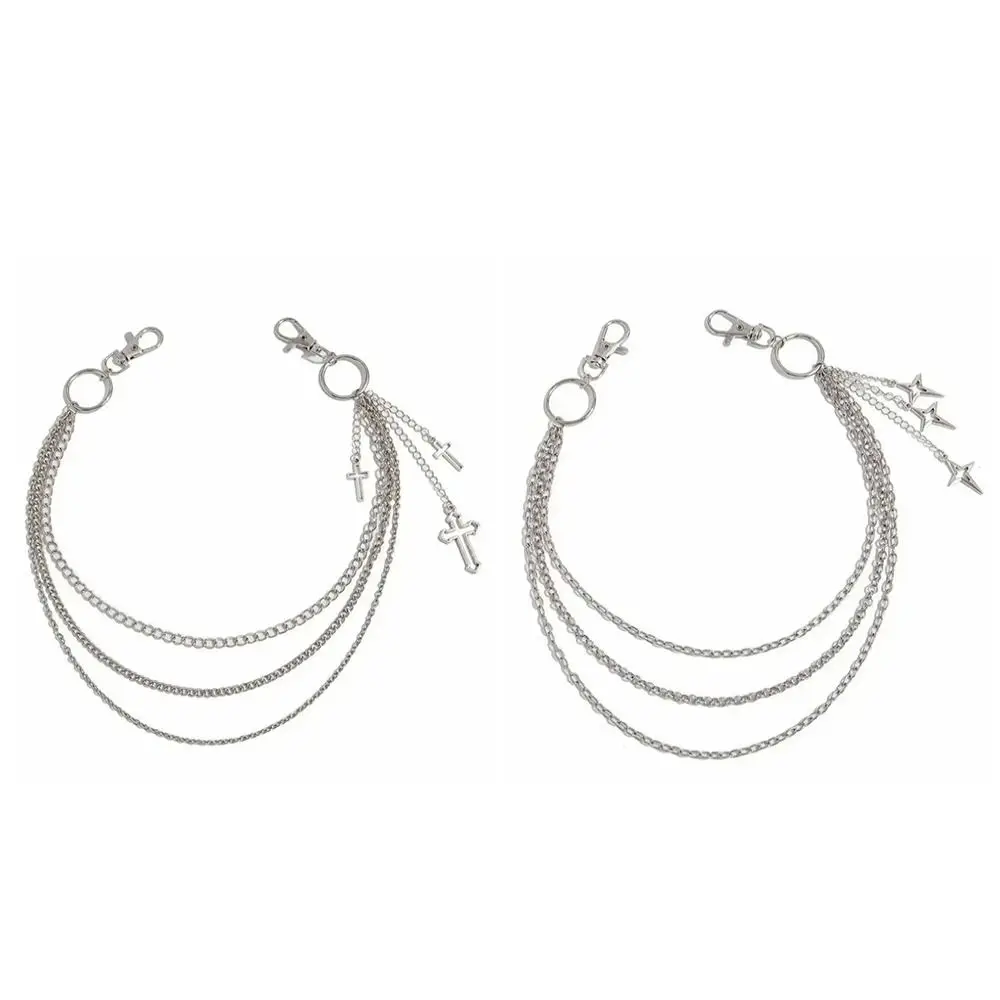 الإبداعية المعادن الصليب قلادة المحفظة سلسلة متعدد الطبقات هيكل الصليب قلادة متعدد الطبقات سلسلة السراويل المعدنية المفاتيح هدية