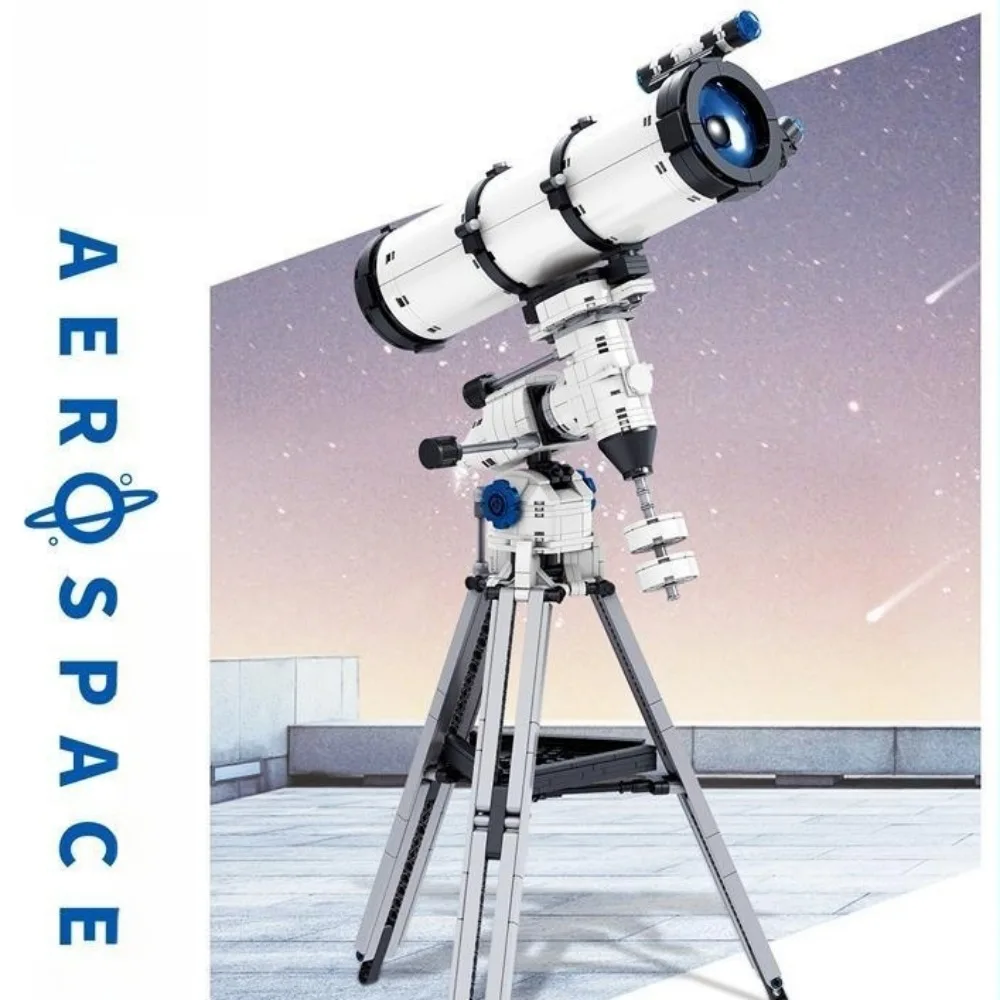 Knew Built Astronomical Telescope Building Blocks Aerospace Culture Series Assembly Puzzle Toys Creative Desktop Decorations