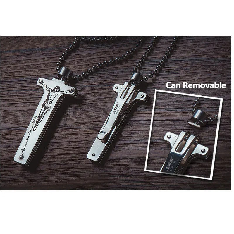 Zelfverdediging Tactical Mes Quick Release Zakmes Auto Survival Tool Edc Ketting Apparatuur Opknoping Hals Ketting