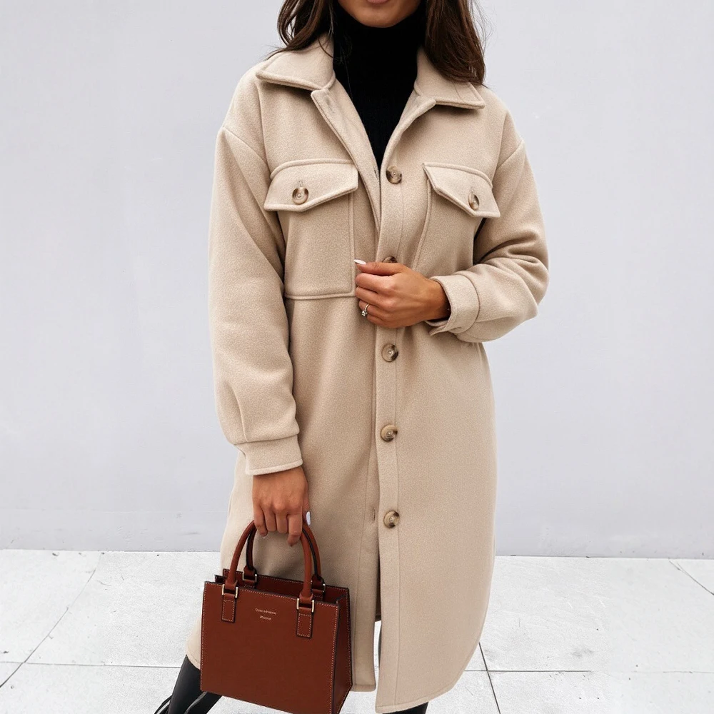 

Повседневное плюшевое пальто, весеннее платье, осенняя модная женская верхняя одежда, удобный мягкий материал, без украшения