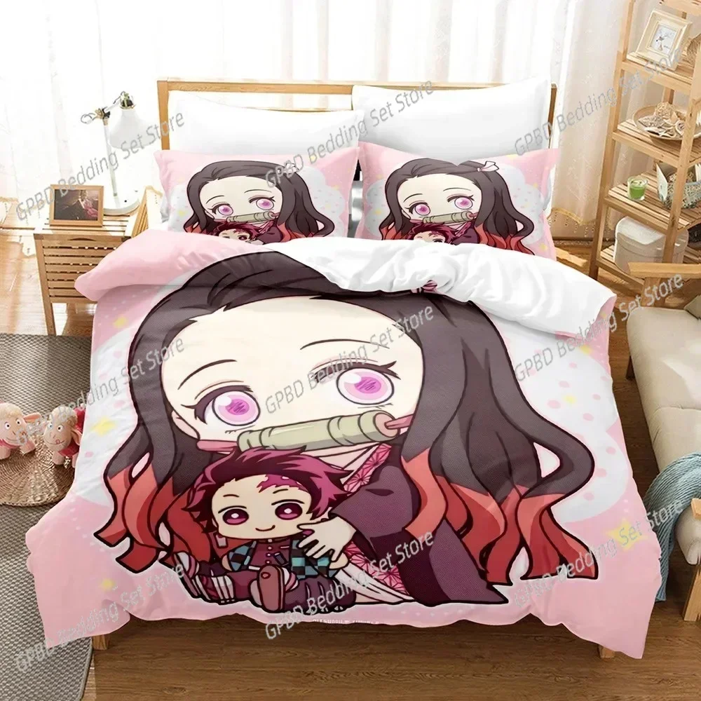 

Hot Kamado Nezuko 3D NEW Duvet Cover Pillowcase Bedding Set Adult Boy Girl Bedroom Decoration Children Single Double Large