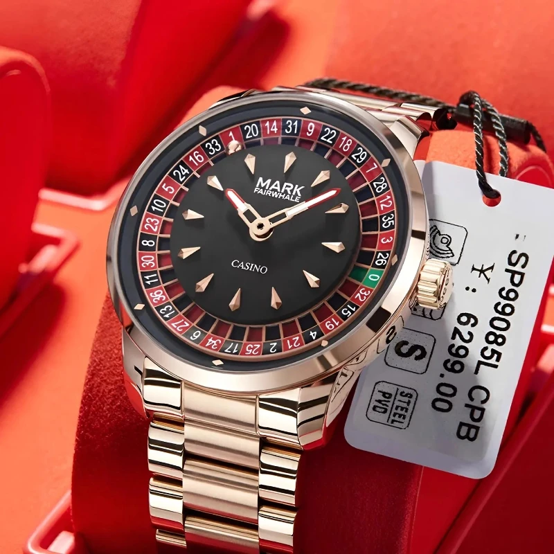 

Mark Fairwhale 5031 Reloj Hombre Wheel Rotating Watch Steel Strip Quartz Watch Waterproof Features Men's Watch Watches for Men