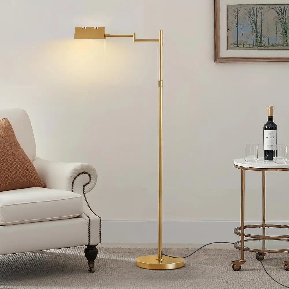 Standing Lamp, Height Adjustable 360-Degree Swing Arm Metal Floor Lamp, Dimmable Three Color Temperatures LED Reading Floor Lamp