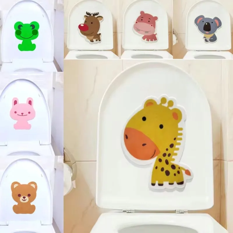 Cartoon Fragrant Toilet Stickers Self-Adhesive Wall Sticker for Kid Bathroom Washroom Decorative Deodorization Toilet Lid Decals