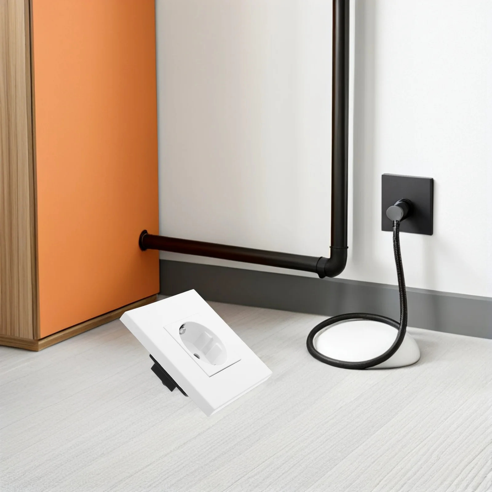 

2pcs 86Mm European Style Socket Flush Mount Outlet Recessed Wall Power Panel For Home Office Apartment Eu Standard Electrical