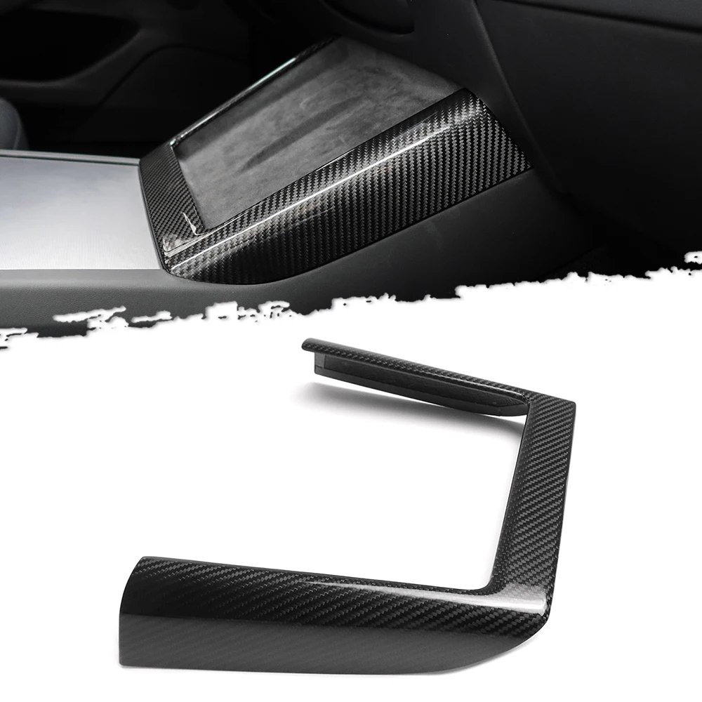 

For Tesla Model 3 Highland 2023+ Car Center Wireless Charger Cover Frame Dry Carbon Fiber Interior Accessories