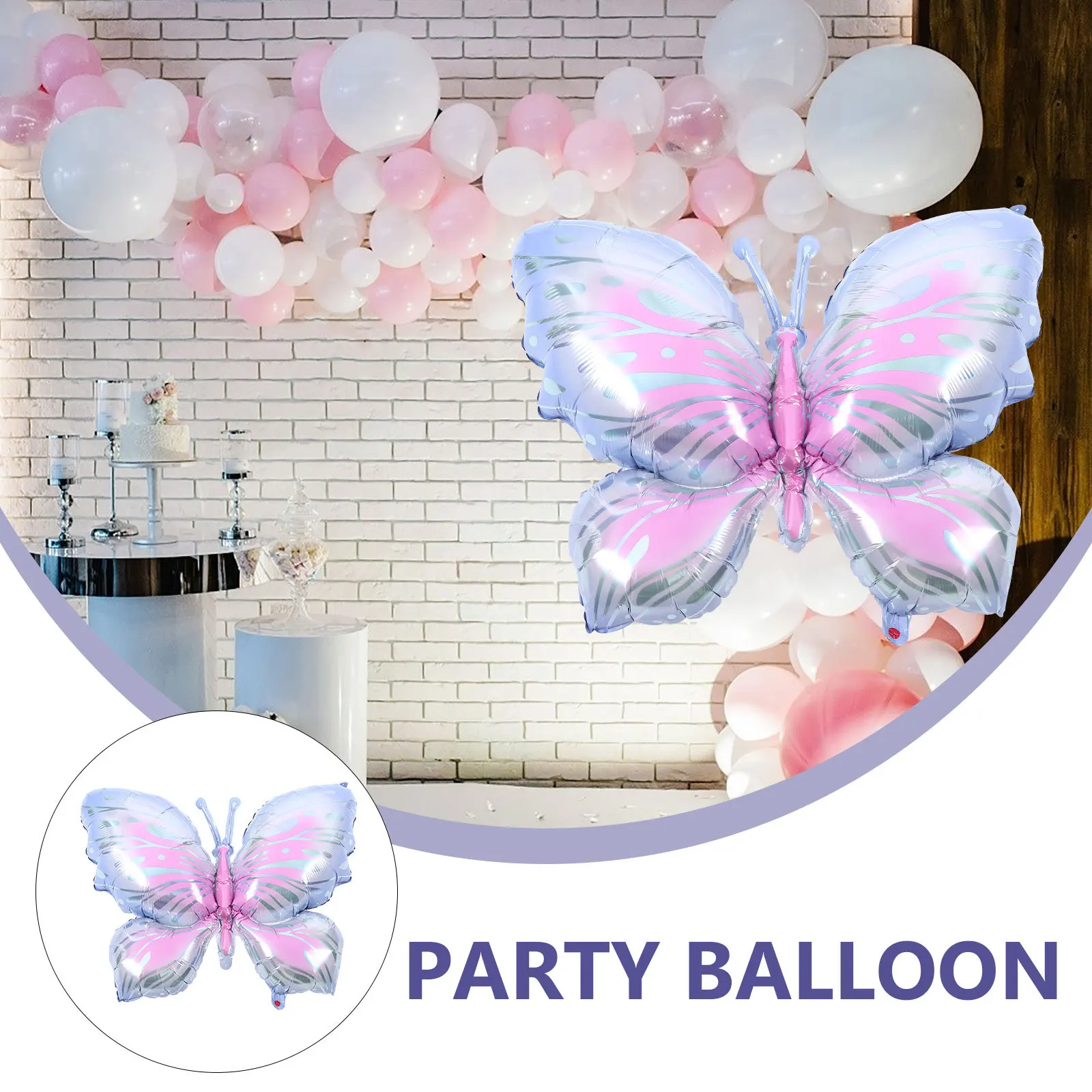 

5Pcs Aluminum Foil Butterfly Balloons Creative Inflatable Party Decoration Birthday Supplies Balloon Props Butterfly Balloons