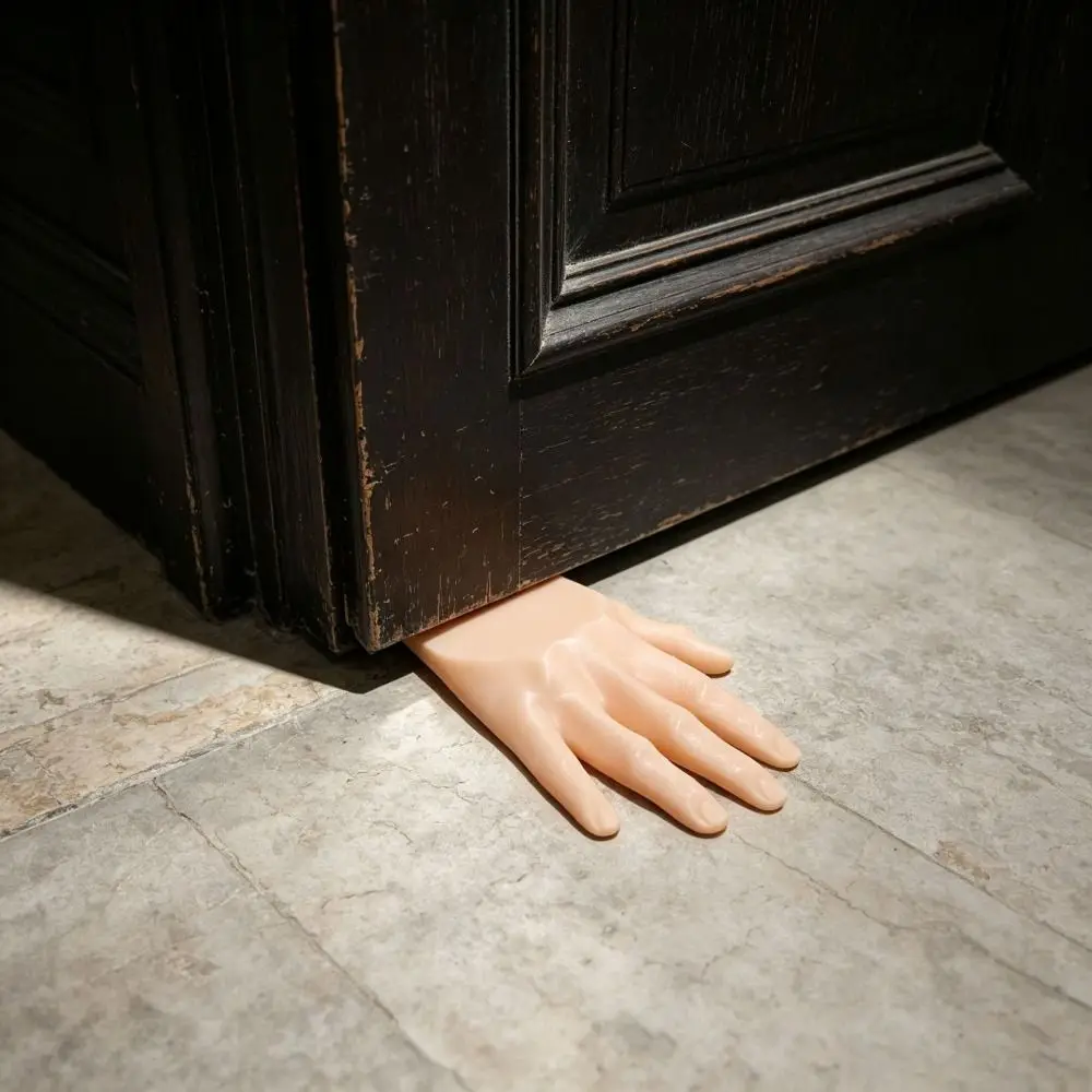 3D Printed Halloween Home Decor Bionic Hand Shape Terrifying Props Ghost Hand Door Stopper Anti-Slip Creative Door Wedge