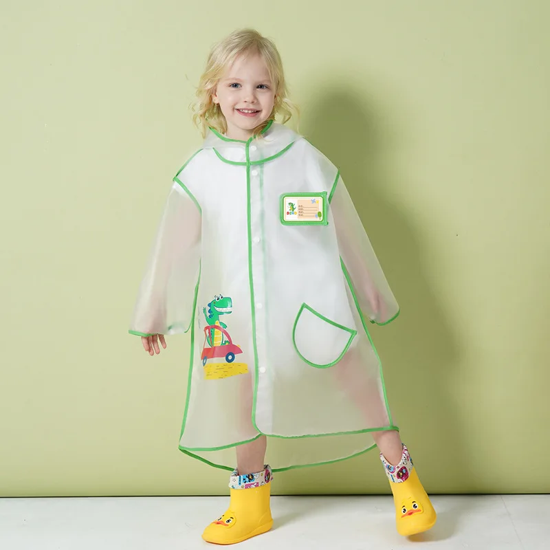 Impermeabile per bambini Cartoon Cute Rainwear articoli per la casa Poncho impermeabile per bambini tuta antipioggia trasparente EVA