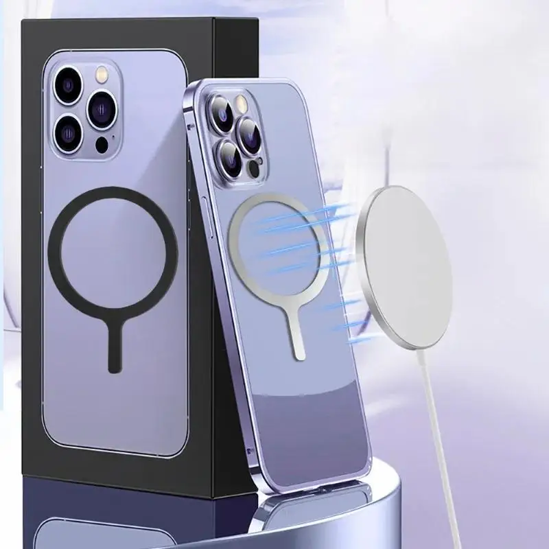 ユニバーサルマグネットステッカー磁気アダプターリング、Magsafe iPhone ワイヤレス充電携帯電話に適した丸い金属プレートリング