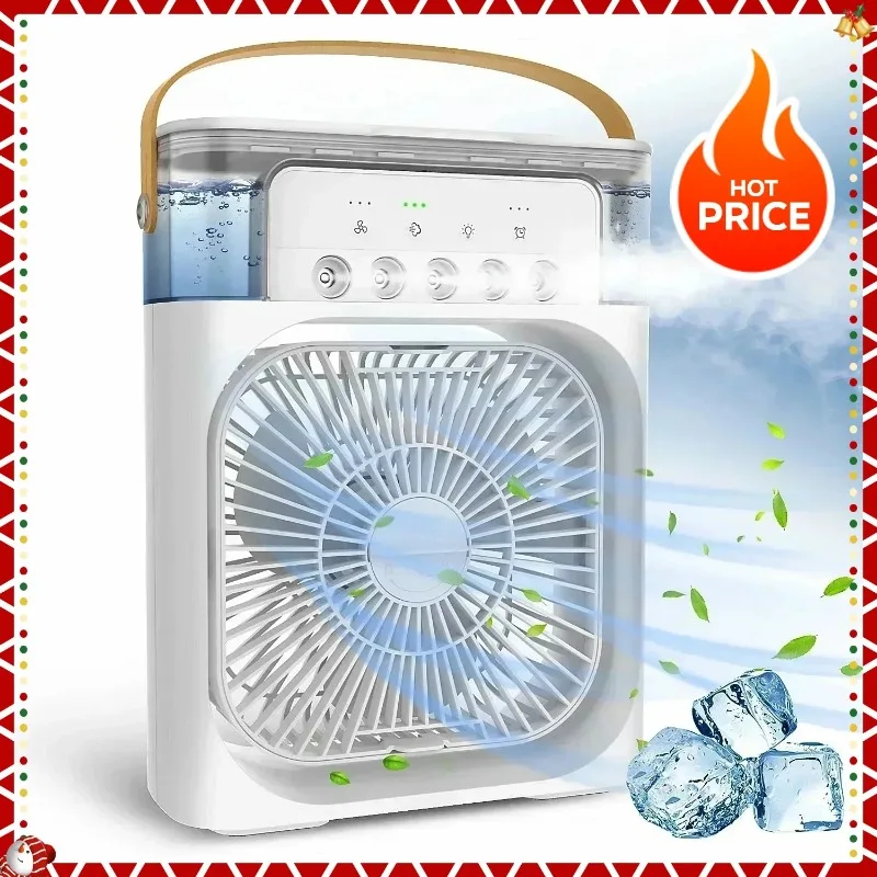 

New Portable Humidifier Fan Air Conditioners USB Electric Fan LED Night Light Water Mist Fun 3 In 1 Air Cooler Humidifie Work