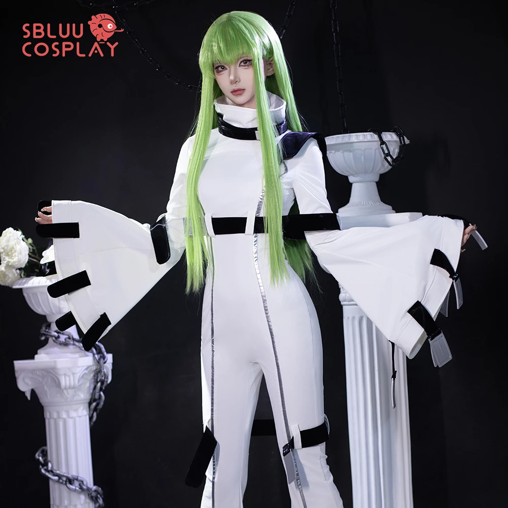 

SBluuCosplay Queen C.C. Комбинезоны для косплея Lelouch of the Rebellion CC, костюм, белая прямая куртка, эластичная искусственная кожа