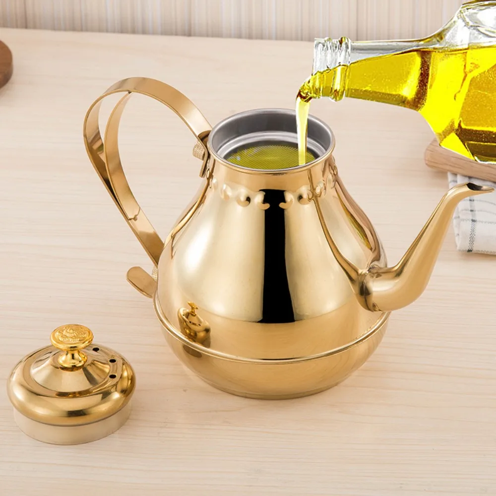 Stainless Steel Water Kettles With Infuser Filter 1.8L/1.2L Long Mouth Pot Water Container Green Oolong Tea Jug