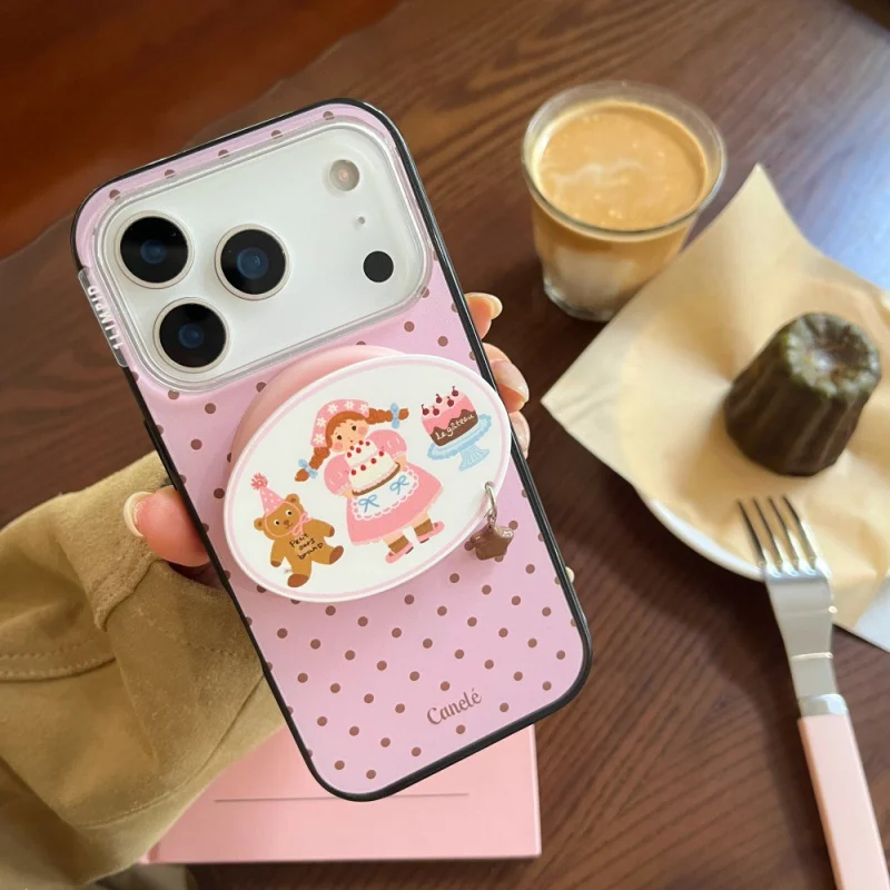 

Cartoon little girl cake phone case suitable for Apple17/16PROSimple Polka Dot CaseiPhone15/14PRO