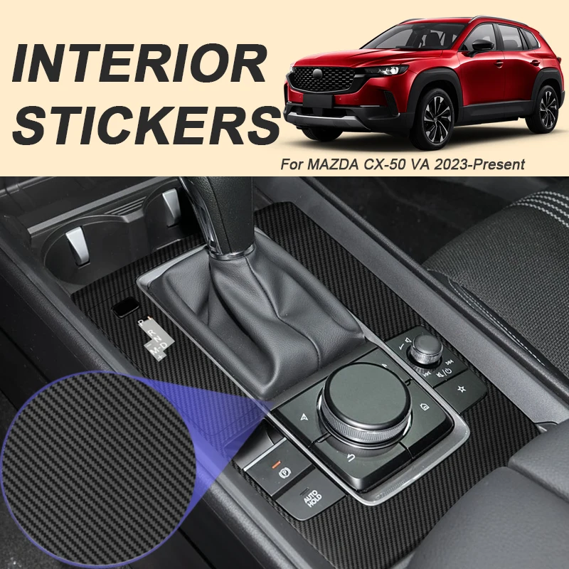 

Автомобильная карбоновая внутренняя наклейка для MAZDA CX-50 VA 2023-настоящее время, авто панель подъема окна, наклейка, защитная пленка для двери, аксессуар