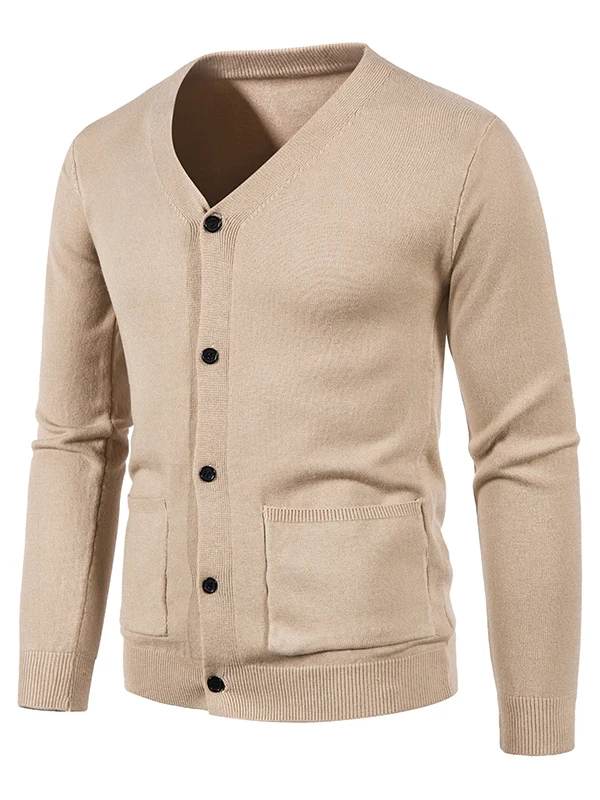 

Vm 2025 Winter New Men's V-ne Open Cardigan Sweater Knitted Windy Woolen Outerwear Faionable Youth Casual Wear